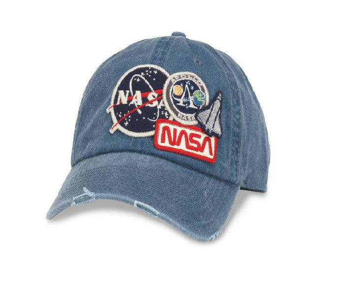 NASA Patch Distressed Denim Cap