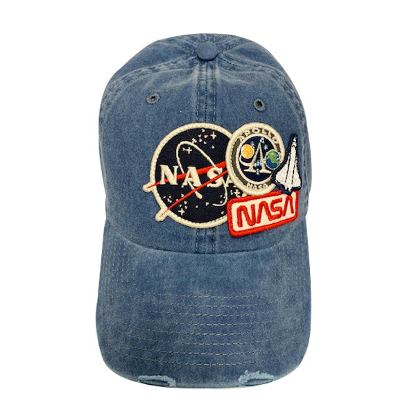 NASA Patch Distressed Denim Cap