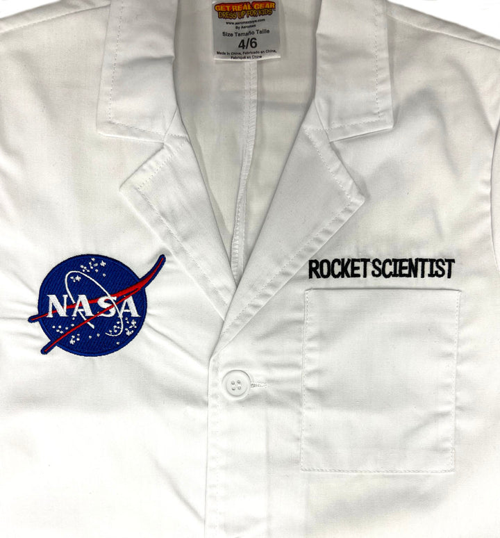NASA Rocket Scientist Lab Coat Size 4/6 closeup