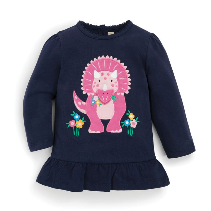 Infant / Toddler Navy Triceratops Tunic
