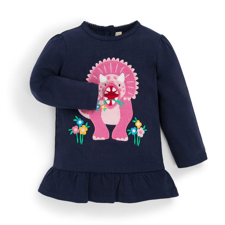 Infant / Toddler Navy Triceratops Tunic