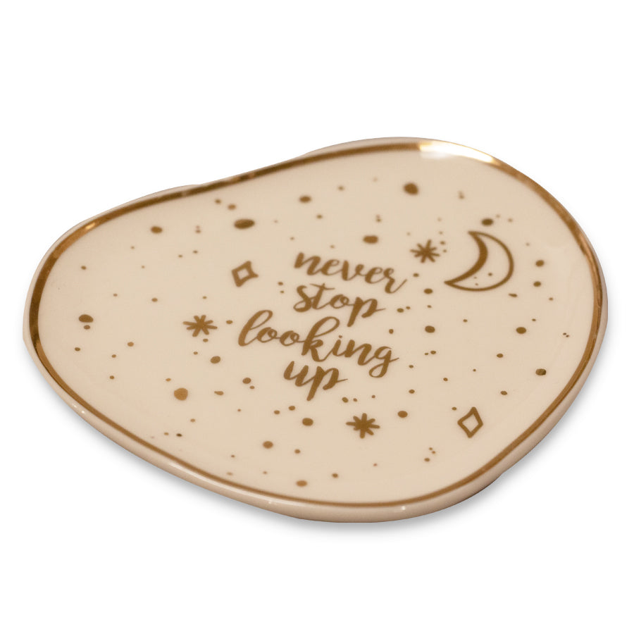 Never Stop Looking Up Ceramic Trinket Dish