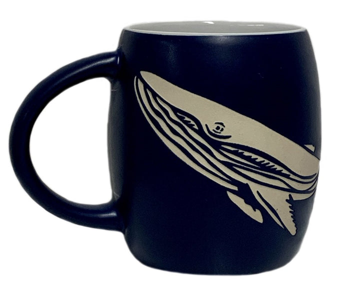 AMNH Navy and White Etched Whale Mug