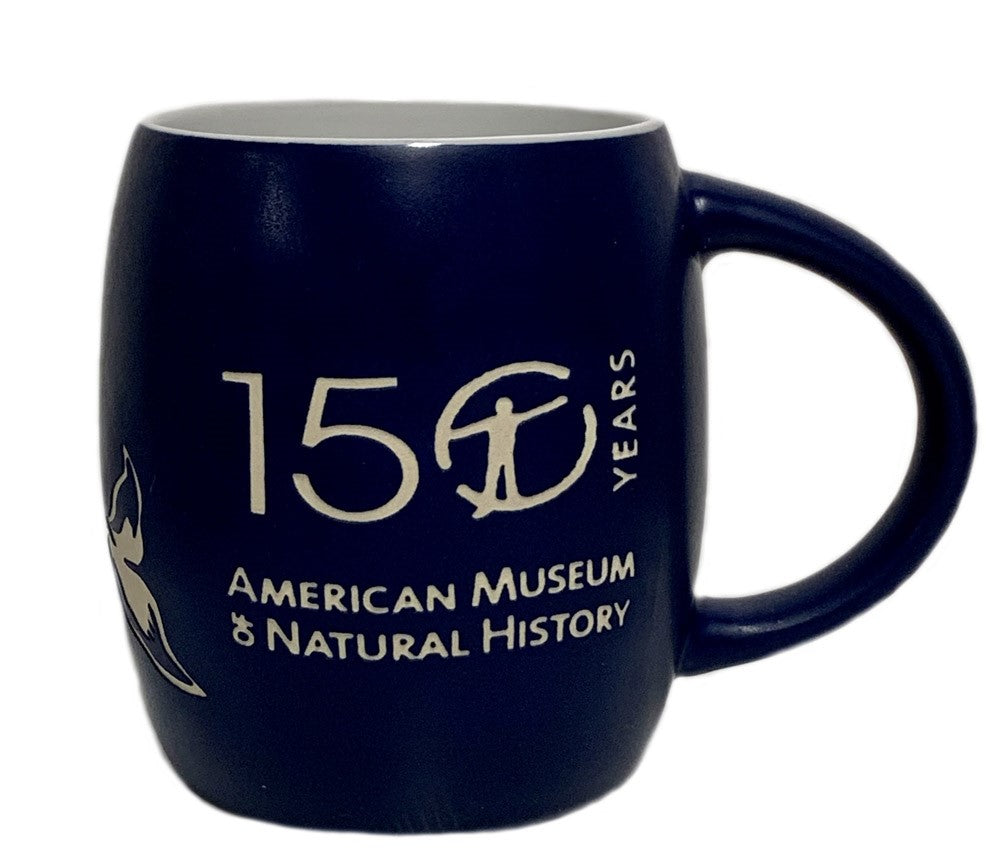 AMNH Navy and White Etched Whale Mug
