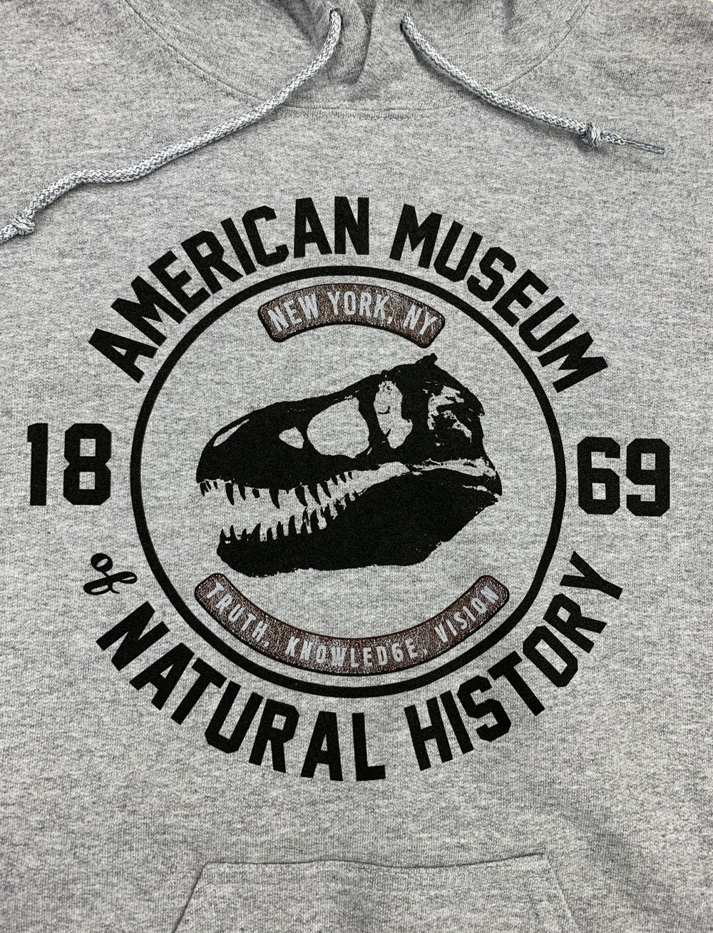 Adult Gray AMNH T.Rex Skull Hoodie