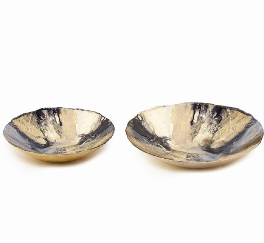 Nuit d'Or Large Hand Crafted Glass Bowl