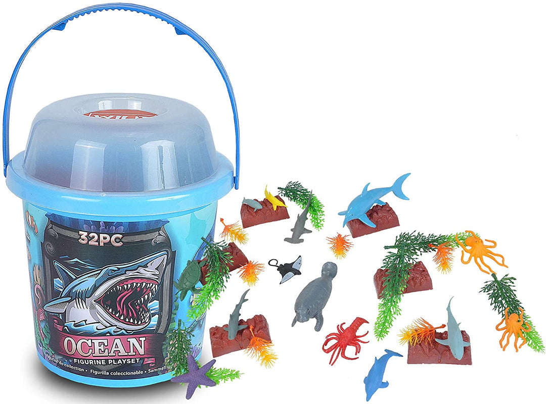 Large 32 PC Ocean Bucket Playset