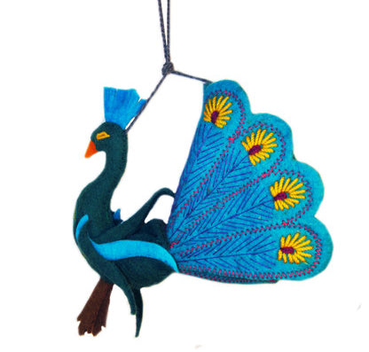 Felt Peacock Ornaments