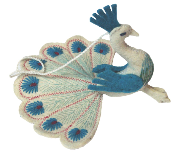 Felt Peacock Ornaments