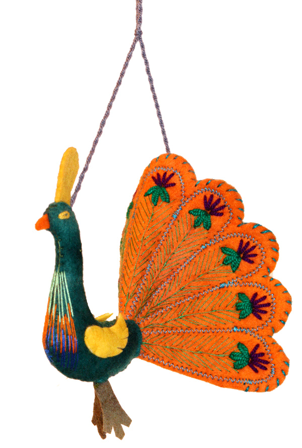 Felt Peacock Ornaments