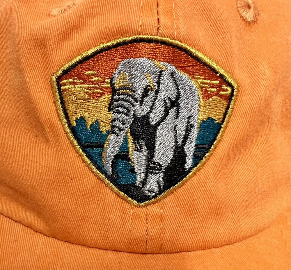 Orange Cotton Elephant Cap closeup
