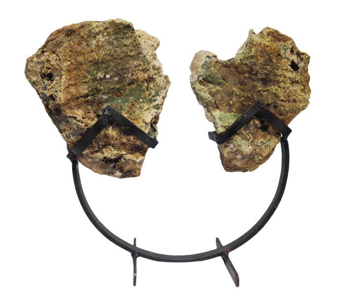 Orbicular Jasper Pair with Stand