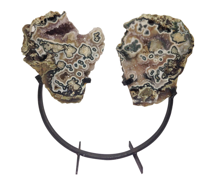 Orbicular Jasper Pair with Stand