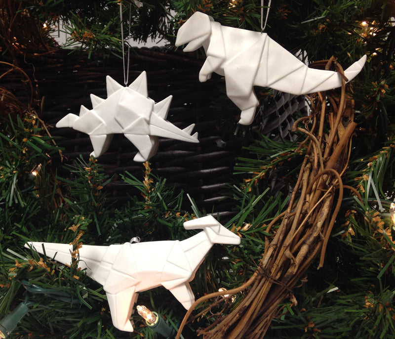Origami Dino Ornaments