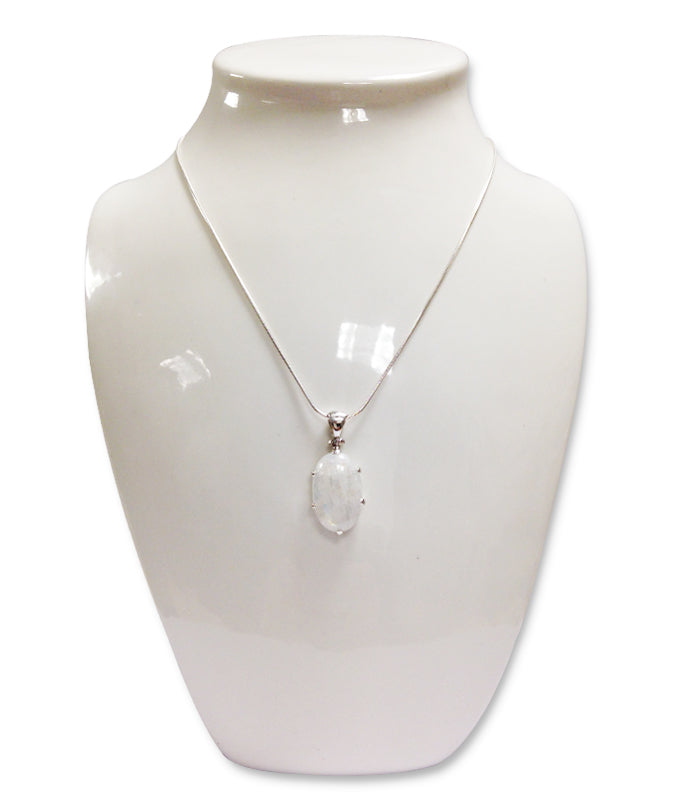 Oval Rainbow Moonstone Pendant