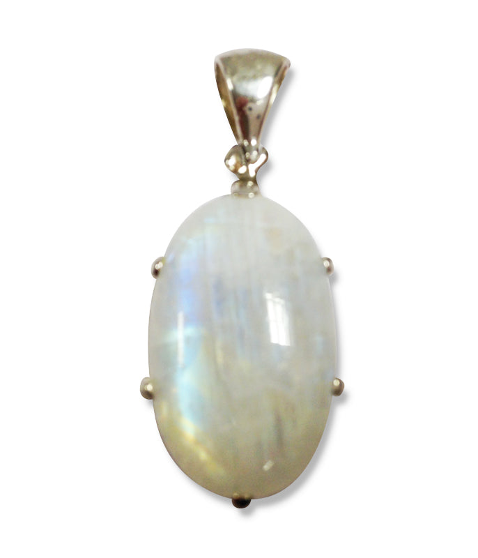 Oval Rainbow Moonstone Pendant