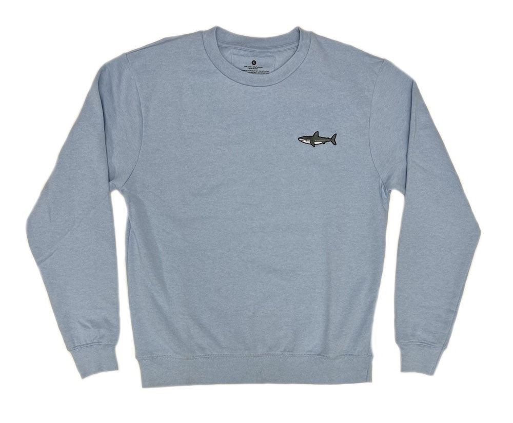 Adult Pale Blue Fleece Shark Sweatshirt