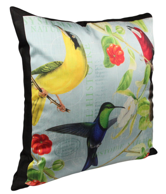 Raw Silk Extraordinary Rare Birds Pillow