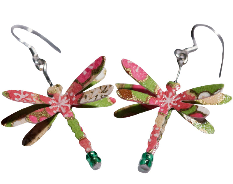 Dragonfly Washi Paper Earrings