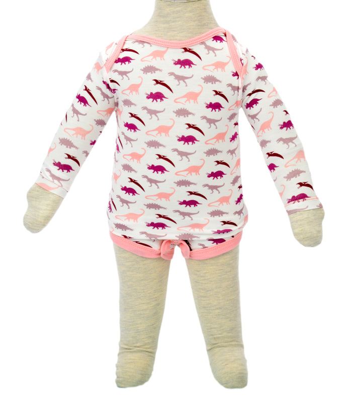 Girls Long Sleeve Dino Onesie