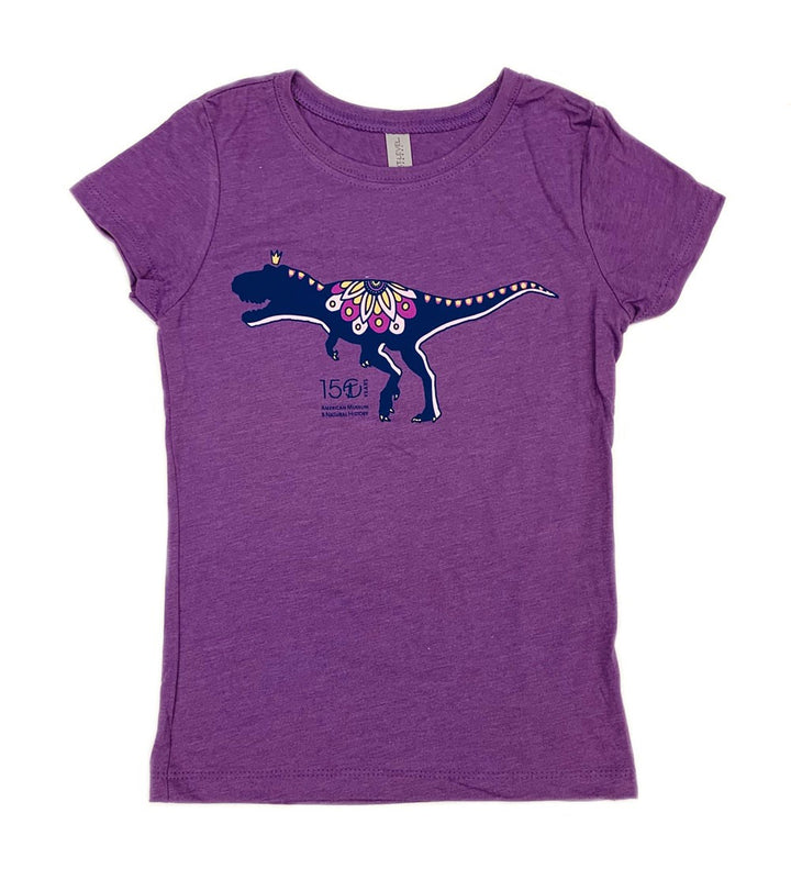Girls Purple T.Rex Princess T-Shirt