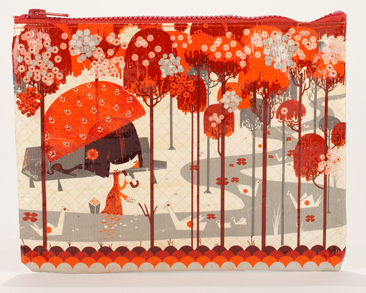 Origami Red Zipper Pouch