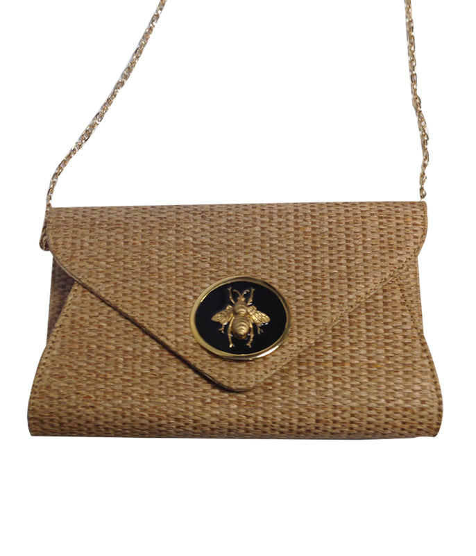 Queen Bee Straw Clutch
