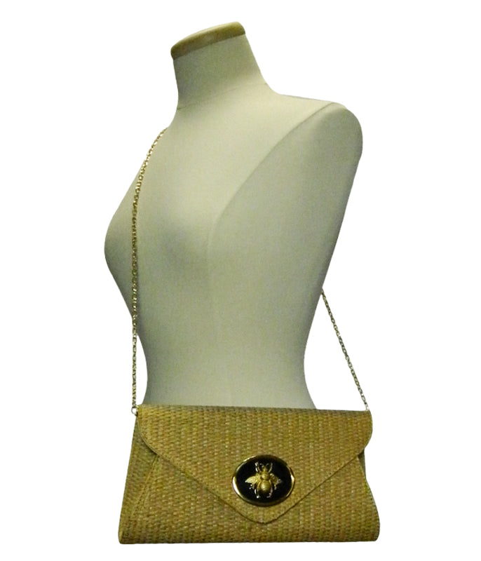 Queen Bee Straw Clutch