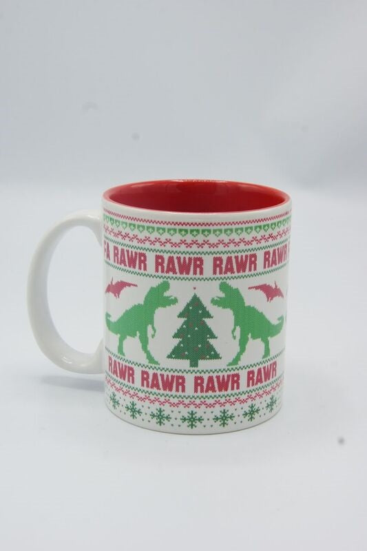 ''Fa Rawr Rawr Rawr Rawr'' Dinosaur Holiday Mug