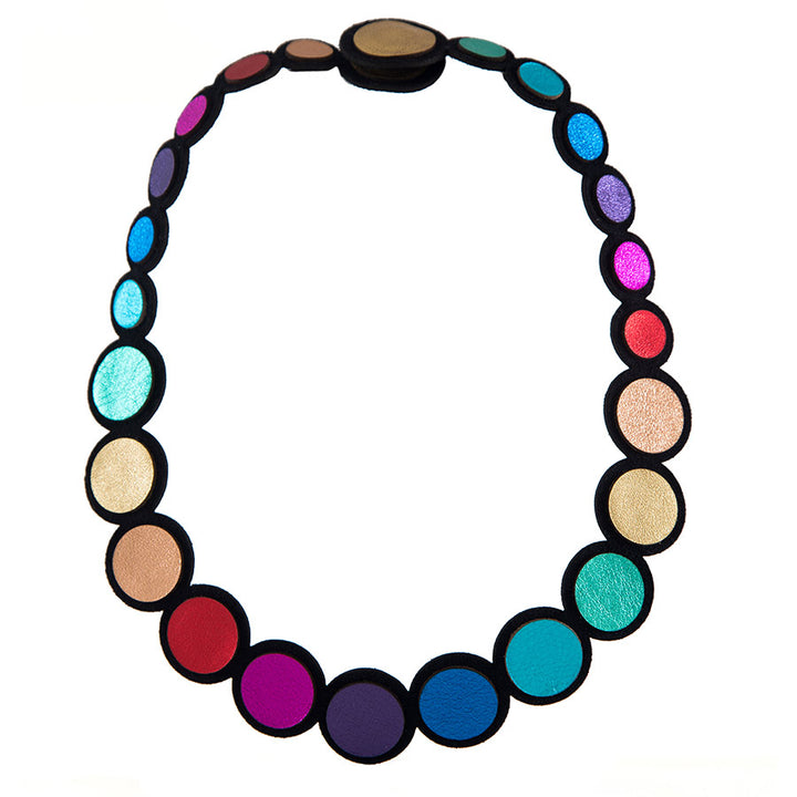 Rainbow Circles Necklace by Iskin Sisters