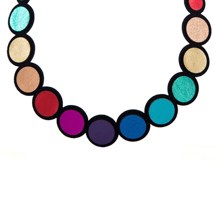 Rainbow Circles Necklace by Iskin Sisters