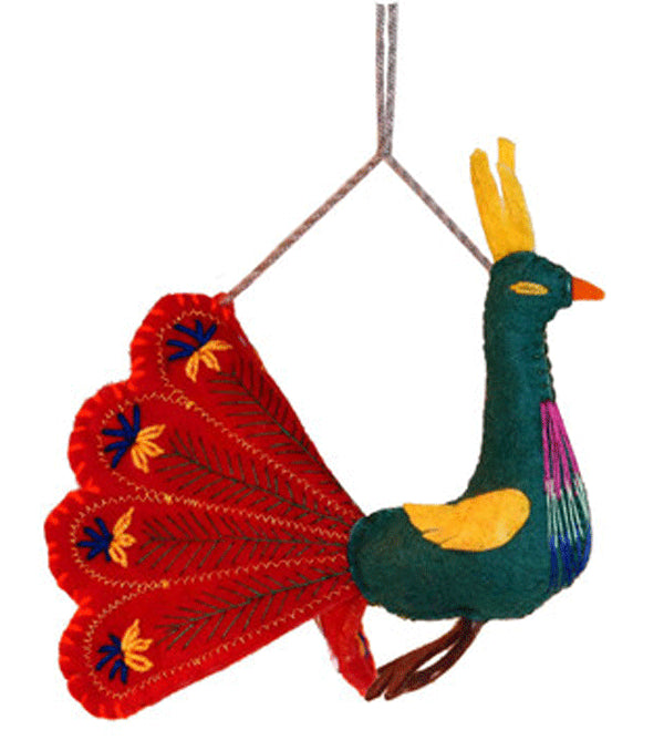 Felt Peacock Ornaments