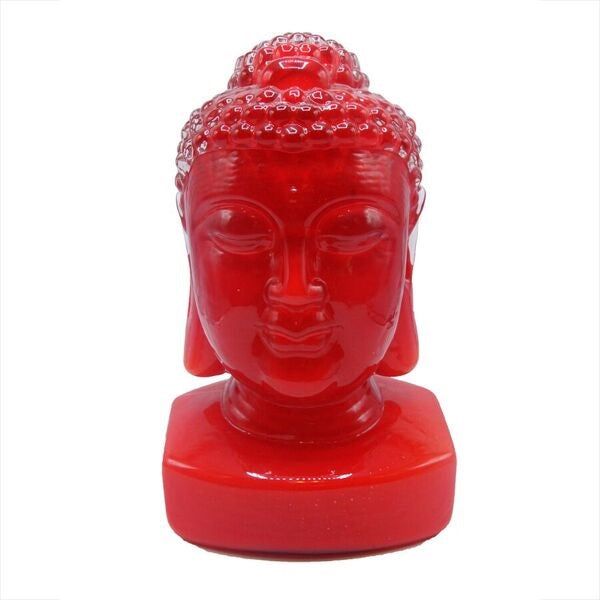 Large Guanyin Red Glass Buddha Head