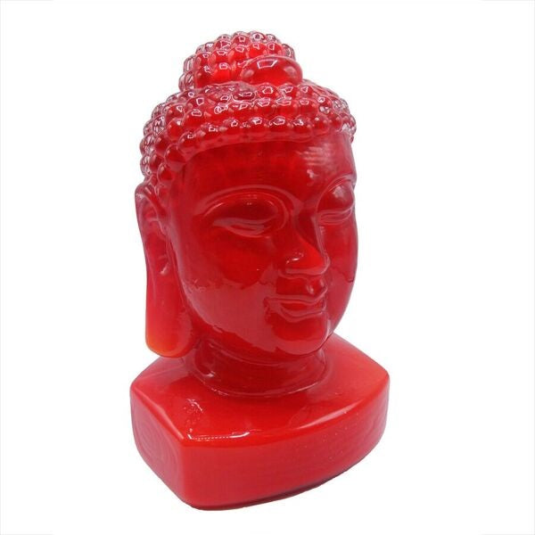 Large Guanyin Red Glass Buddha Head