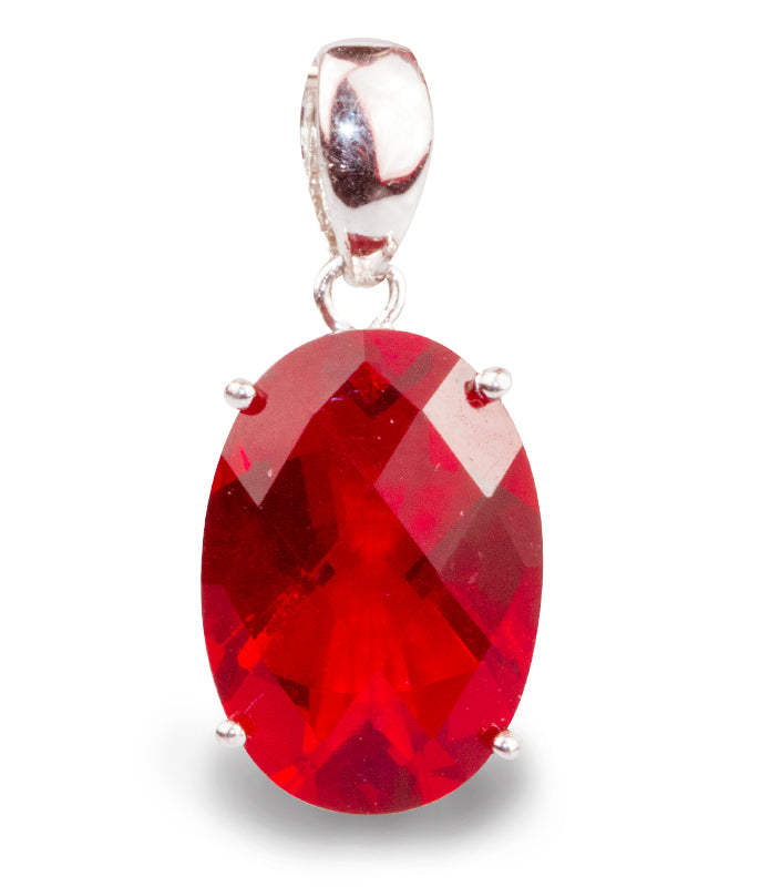 Red Helenite Oval Pendant