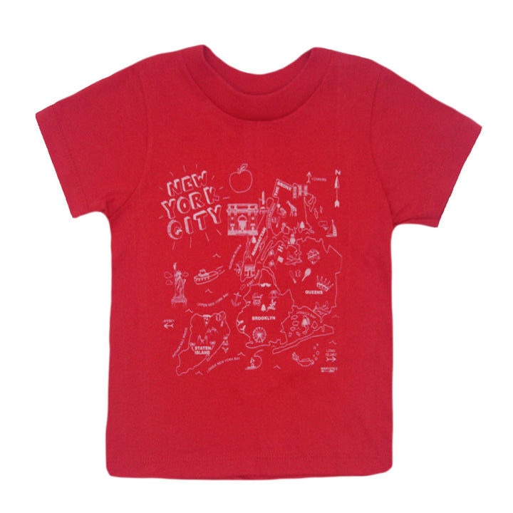 Toddler Red NYC Map T-Shirt
