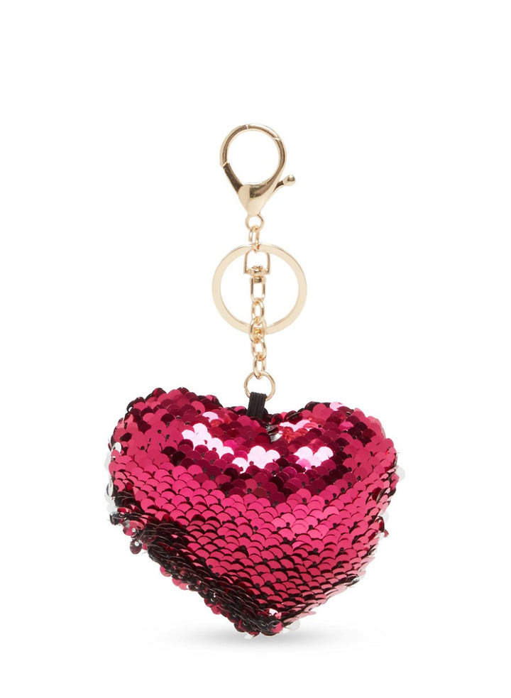 Reversible Sequin Heart Keychain