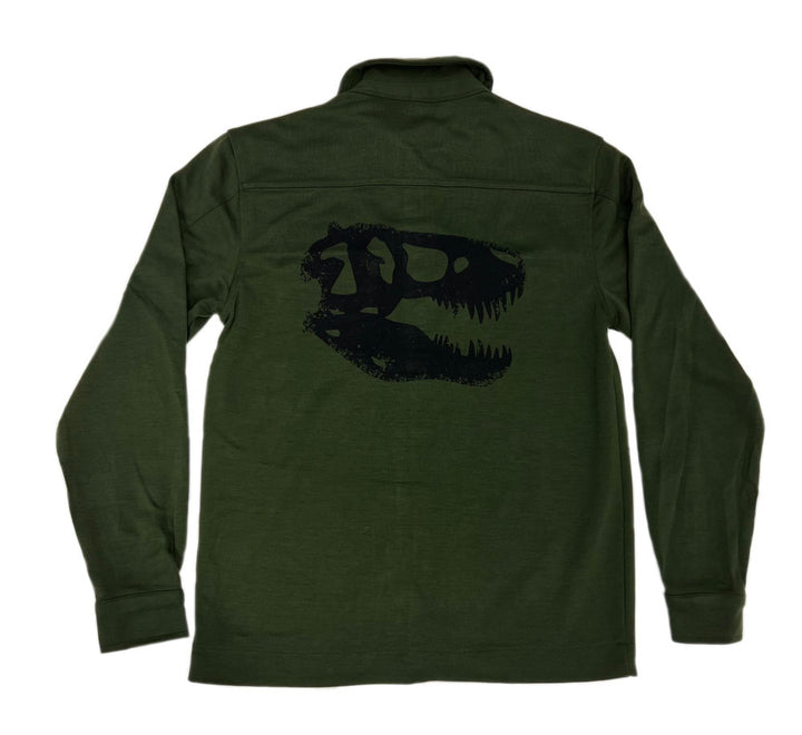 Adult Forest Green Shirt/Jacket "Shacket" - T. Rex Design and Museum Logo