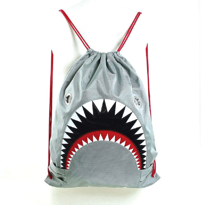 Nylon Shark Drawstring Backpack