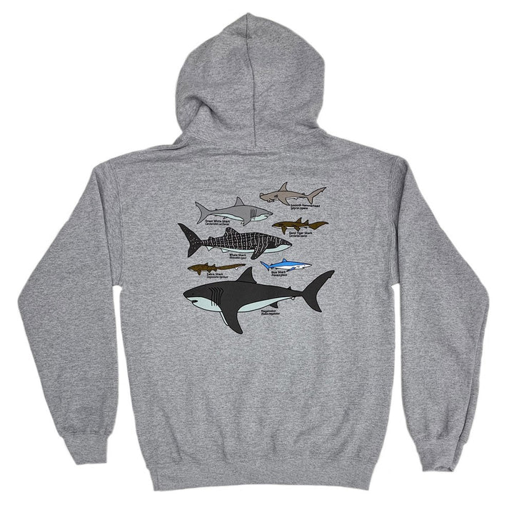 Adult Gray Shark Collage Hoodie
