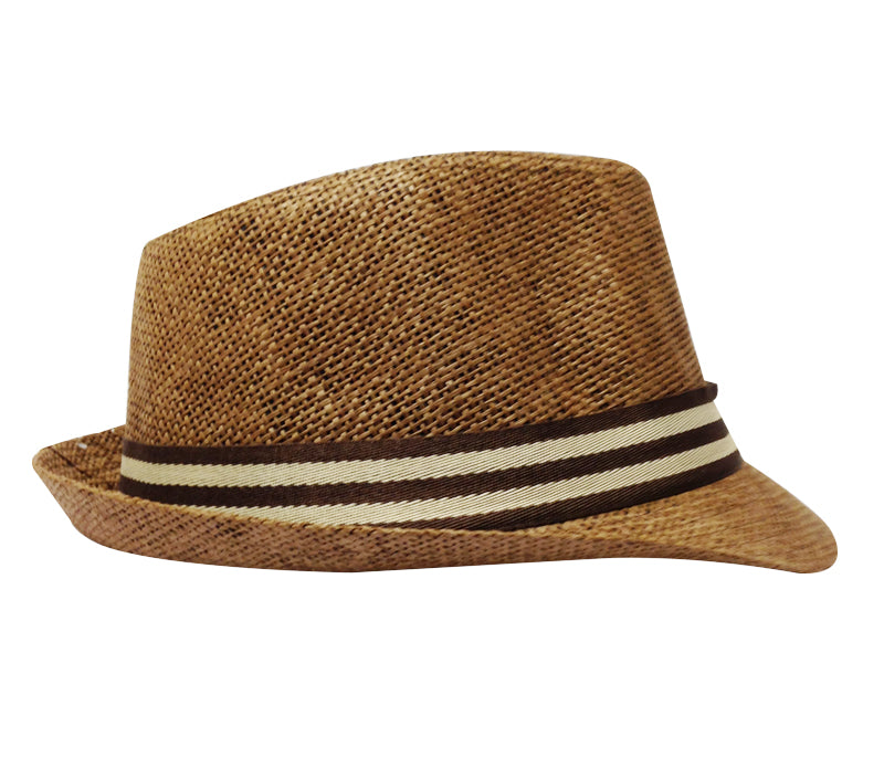 Short Brim Classic Cuban Straw Fedora with Band