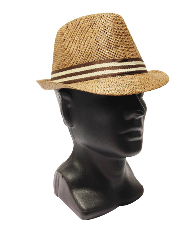 Short Brim Classic Cuban Straw Fedora with Band