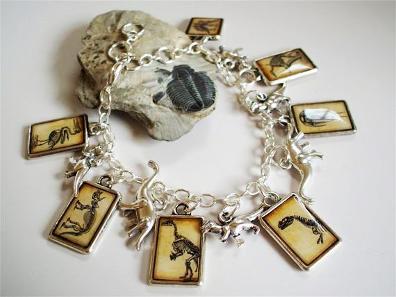 Dinosaur Fossil Charm Bracelet