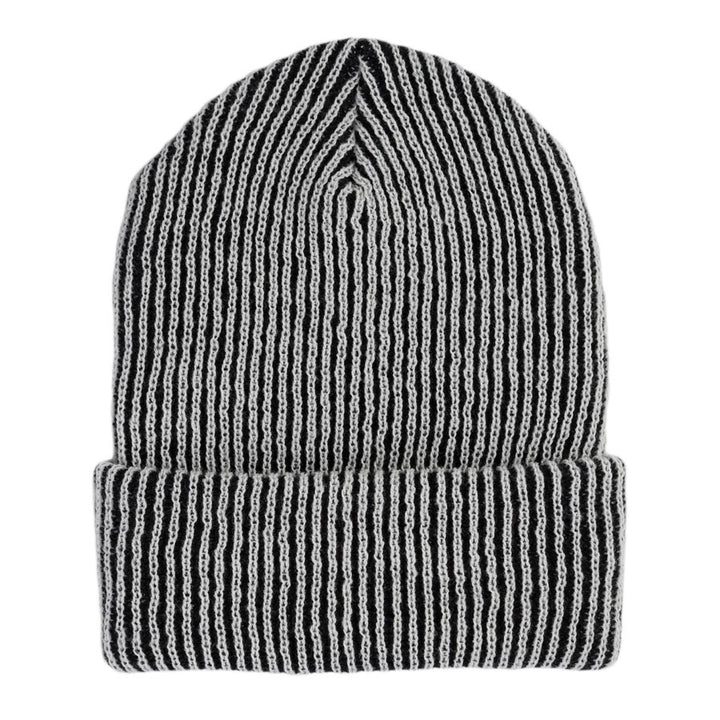 Simple Rib Knit Beanie by Verloop, White and Black