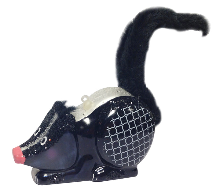 Skunk Glass Ornament