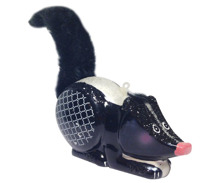 Skunk Glass Ornament