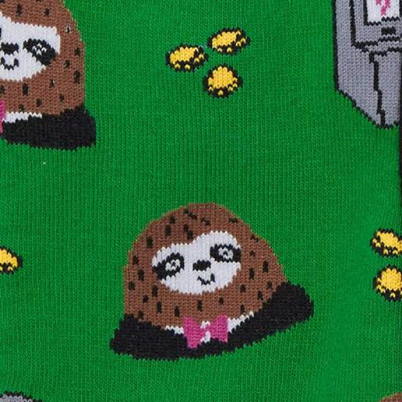 Adult Sloth Slot Machine Crew Socks