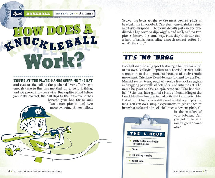 The Book of Wildly Spectacular Sports Science pages
