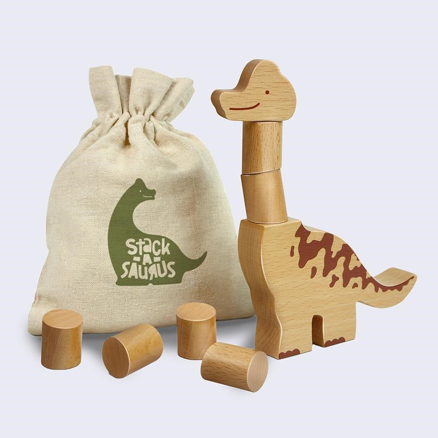 Stack-A-Saurus Wooden Stacking Game