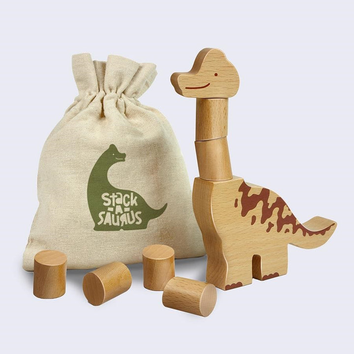 Stack-A-Saurus Wooden Stacking Game